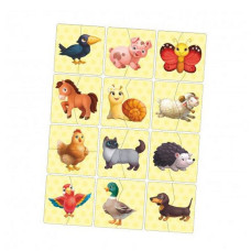 Настільна розвиваюча гра-пазл "Тварини" Ubumblebees (ПСФ071) PSF071, 12 картинок-половинок (PSF071)