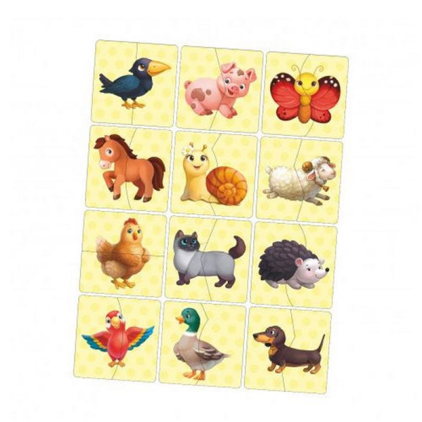 Настільна розвиваюча гра-пазл "Тварини" Ubumblebees (ПСФ071) PSF071, 12 картинок-половинок (PSF071)