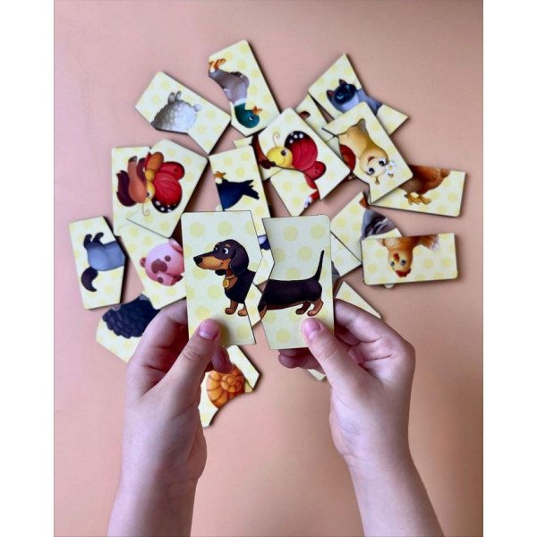 Настільна розвиваюча гра-пазл "Тварини" Ubumblebees (ПСФ071) PSF071, 12 картинок-половинок (PSF071)