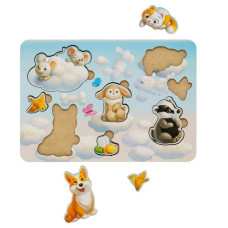 Дерев'яний пазл-вкладиш "Звірі-1" Ubumblebees (ПСФ048) PSF048, 8 елементів (PSF048)