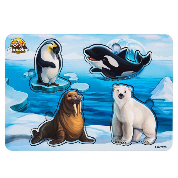 Дерев'яний пазл-вкладиш "Арктика" Ubumblebees (ПСД102) PSD102 мама та малюк (PSD102)