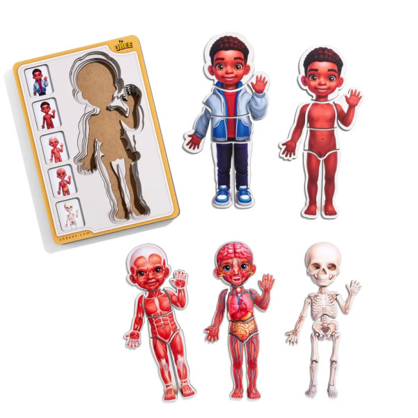 Дерев'яний пазл-вкладиш "Анатомія людини - хлопчик-3" (ПСД262) PSD262 будова тіла (PSD262)