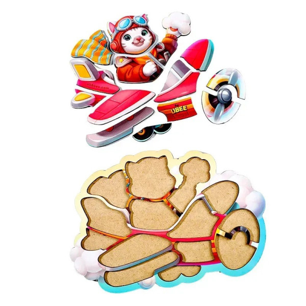 Дерев'яний контурний пазл "Котик пілот" (ПСД281) PSD281 (PSD281)