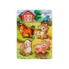 Дерев'яний пазл-вкладиш "Домашні тварини-1" Ubumblebees (ПСФ053) PSF053 фон із підказкою (PSF053)