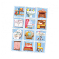 Настольная развивающая игра-пазл "Мебель" Ubumblebees (ПСФ072) PSF072, 12 картинок-половинок(PSF072)