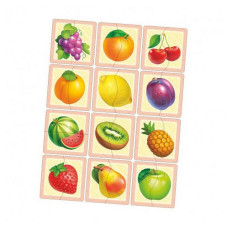 Настільна розвиваюча гра-пазл "Фрукти" Ubumblebees (ПСФ075) PSF075, 12 картинок-половинок (PSF075)
