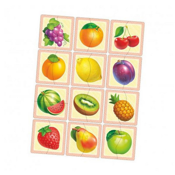 Настільна розвиваюча гра-пазл "Фрукти" Ubumblebees (ПСФ075) PSF075, 12 картинок-половинок (PSF075)