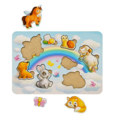 Дерев'яний пазл-вкладиш "Звірі-2" Ubumblebees (ПСФ049) PSF049, 8 елементів (PSF049)