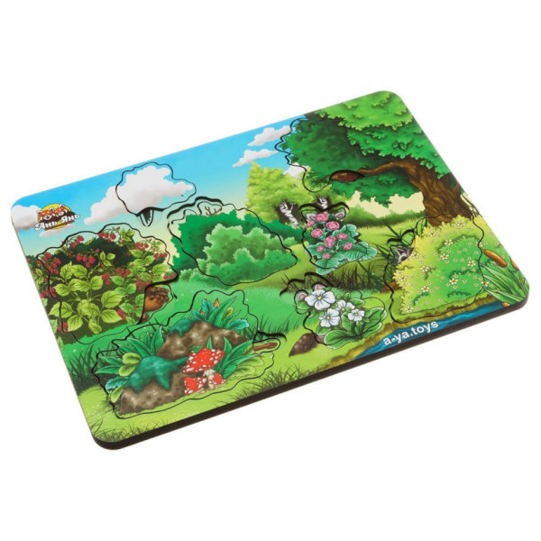 Дерев'яний сортер-пазл "А де ж звірі?" Ubumblebees (ПСФ002) PSF002 серія "ліс" (PSF002)