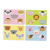 Дерев'яний пазл-вкладиш "Веселі мордочки" Ubumblebees (ПСД029) PSD029 дорожній варіант (PSD029)