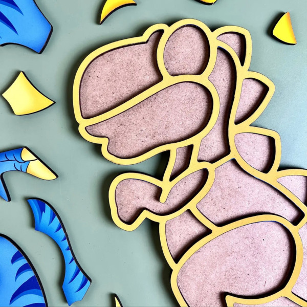 Дерев'яний пазл-вкладиш "Динозавр" Ubumblebees (ПСД092) PSD092 пазл-контур (PSD092)