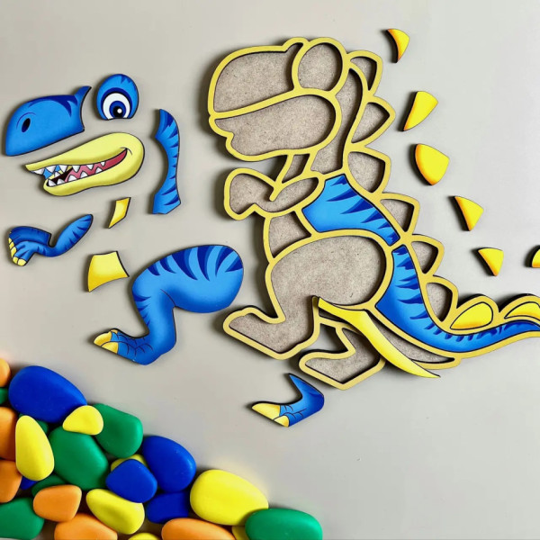 Дерев'яний пазл-вкладиш "Динозавр" Ubumblebees (ПСД092) PSD092 пазл-контур (PSD092)