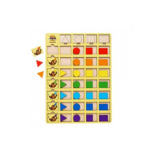 Дерев'яний пазл-вкладиш "Бобри-маляри – 2" Ubumblebees (ПСД104) PSD104 геометричні фігури (PSD104)