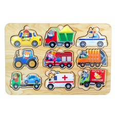 Дерев'яний пазл-вкладиш "Транспорт" Ubumblebees (ПСД130) PSD130, 9 елементів (PSD130)