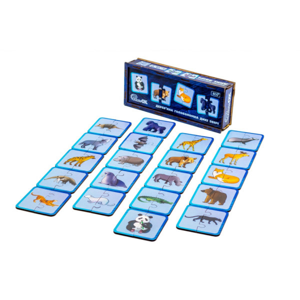 Дерев'яна головоломка "Дикі тварини" Puz-44657, 40 елементів (Puz-44657)