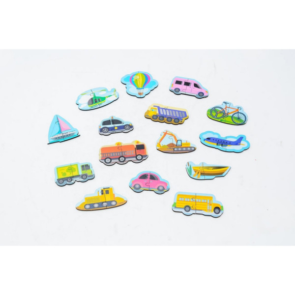 Дерев'яний магнітний пазл "Машинки" Puz-22932, 30 елементів (Puz-22932)