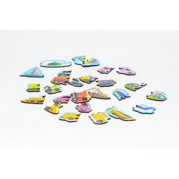 Дерев'яний магнітний пазл "Машинки" Puz-22932, 30 елементів (Puz-22932)