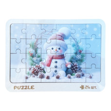 Новогодний пазл-вкладыш "Снеговичок" 3240-19-006, 16х22 см (3240-19-006)
