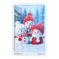Новорічний пазл-вкладиш "Сніговички" 3240-19-001, 16х22 см, 200 днів  (3240-19-001)