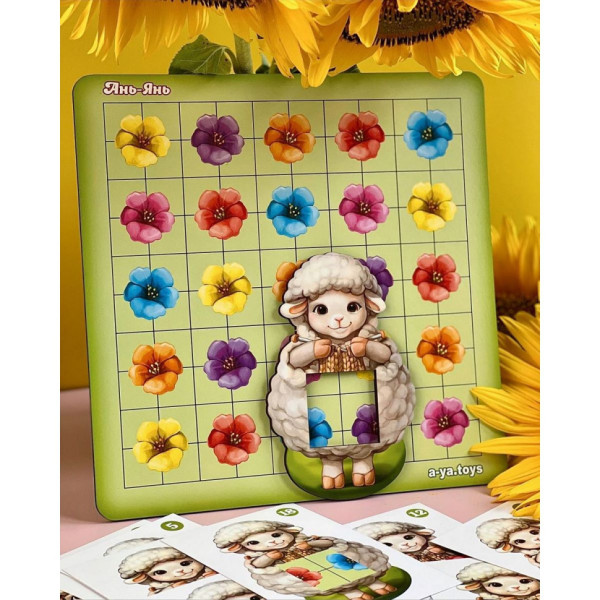 Дерев'яний пазл-сортер "Вівця на галявині" Ubumblebees (ПСФ096) PSF096, 20 карток (PSF096)