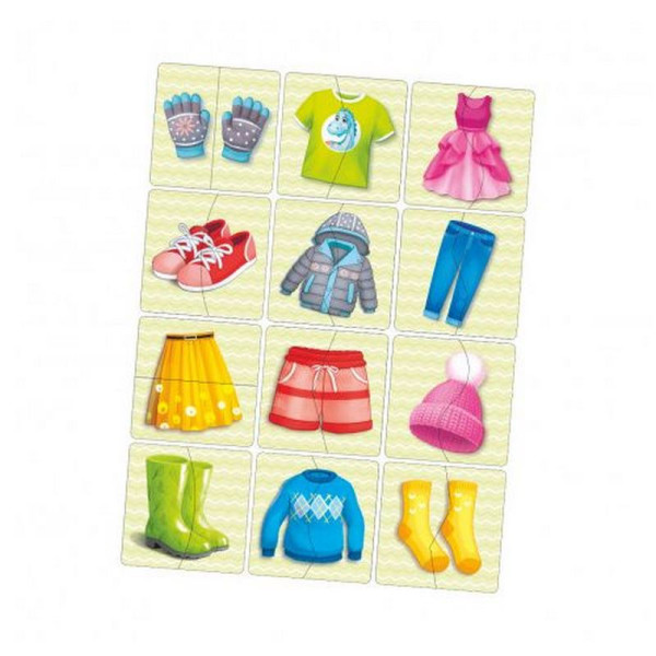 Настільна розвиваюча гра-пазл "Одяг та взуття" Ubumblebees (ПСФ076) PSF076, 12 картинок-половинок (PSF076)