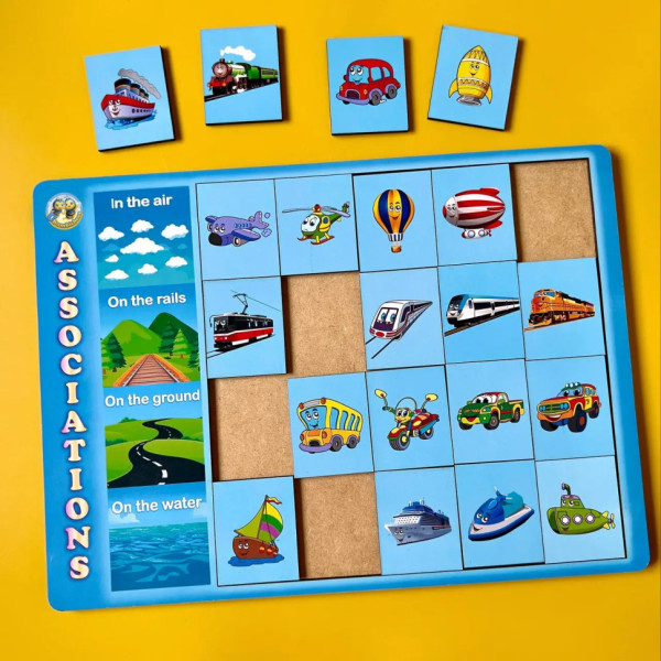 Дерев'яний пазл-вкладиш "Види транспорту" Ubumblebees (ПСД096) PSD096 сортер-асоціації (PSD096)