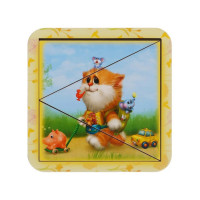 Дерев'яний пазл-вкладиш "Котик - 1" Ubumblebees (ПСД112) PSD112 розрізний (PSD112)