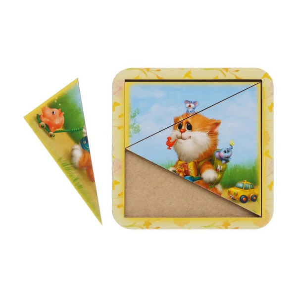 Дерев'яний пазл-вкладиш "Котик - 1" Ubumblebees (ПСД112) PSD112 розрізний (PSD112)