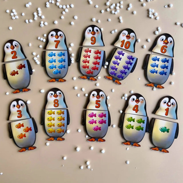 Дерев'яний пазл-вкладиш "Пінгвінчики" Ubumblebees (ПСД164) PSD164 рахунок (PSD164)