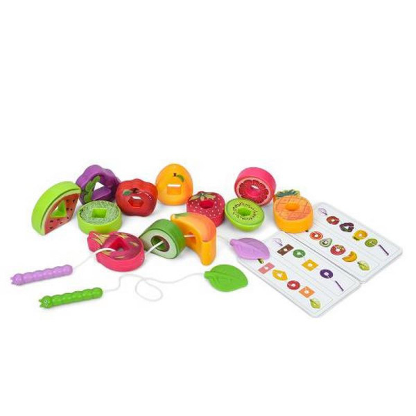 Детская игрушка "Шнуровка: Фрукты" M10C 12 продуктов, 2 веревки, 6 карт(M10C)
