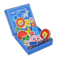 Дитяча дерев'яна іграшка-шнурівка "Тварини" MD 1985 (Blue)  (MD 1985(Blue))