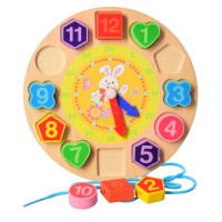 Рамка вкладиш Годинник Limo Toy MD 1270 зі шнурівкою, 18 см  Заяць (MD 1270-2)