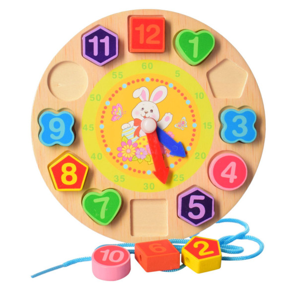 Рамка вкладиш Годинник Limo Toy MD 1270 зі шнурівкою, 18 см  Заяць (MD 1270-2)