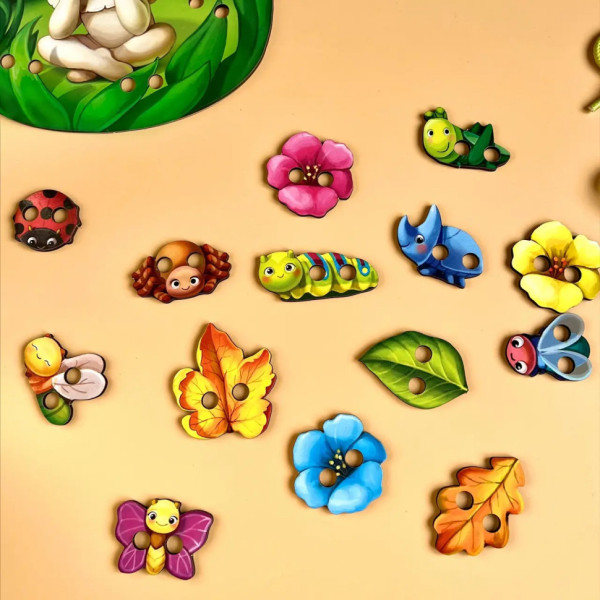 Дерев'яна шнурівка "Мухоморчик" Ubumblebees (ПСД132) PSD132 (PSD132)