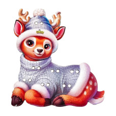 Дерев'яна іграшка-шнурівка "Оленятко" (ПСД278) PSD278, 24 деталі 20 завдань (PSD278)