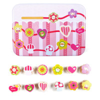 Дерев'яна іграшка Шнурівка Bambi MD 2334 в металевому пеналі Серця (MD 2334-2)