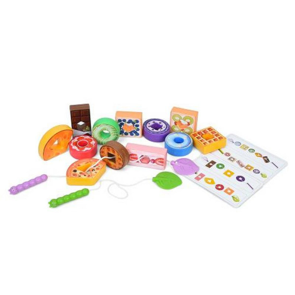 Детская игрушка "Шнуровка: Сладости" M10D 12 продуктов, 2 веревки, 6 карт(M10D)