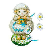 Дерев'яна шнурівка "Вівця" Ubumblebees (ПСД131) PSD131 (PSD131)