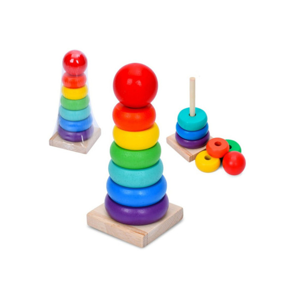 Дерев'яна іграшка пірамідка MD 0819P 6 кілець (MD 0819P)
