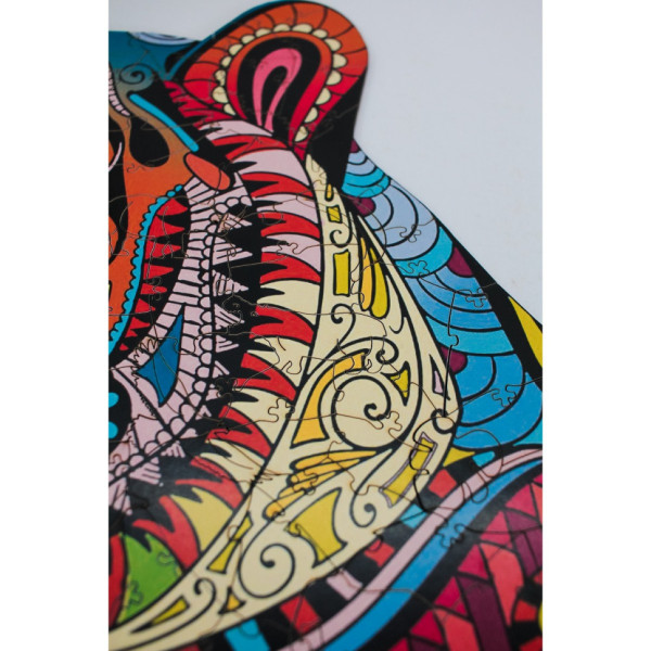 Фігурний дерев'яний пазл A3 "Загадковий тигр" PuzA3-03110, 129 деталей (PuzA3-03110)