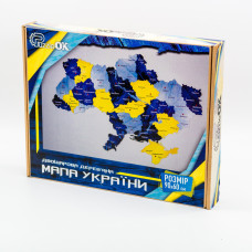 Дерев'яний пазл "Мапа України" Арт-60906 синьо-жовтий 60х90 см (Арт-60906)