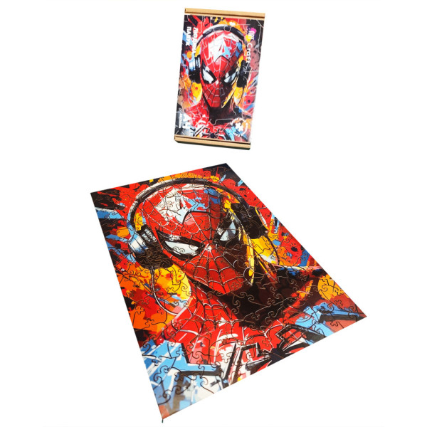 Фігурний пазл з дерева "Людина-павук" PZ003-A3W-AC 180-250 деталей, А3 з мішечком і стрічкою (PZ003-A3W-AC)