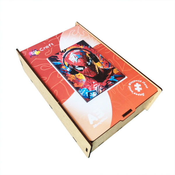 Фігурний пазл з дерева "Людина-павук" PZ003-A3W-AC 180-250 деталей, А3 з мішечком і стрічкою (PZ003-A3W-AC)