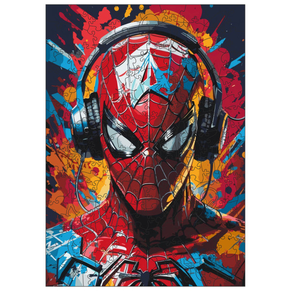 Фігурний пазл з дерева "Людина-павук" PZ013-A4C-AC розмір А4, картонна коробка (PZ013-A4C-AC)