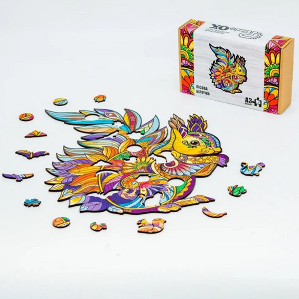 Фигурный деревянный пазл "Лесная белочка" PuzA3-00728, 95 деталей (PuzA3-00728)