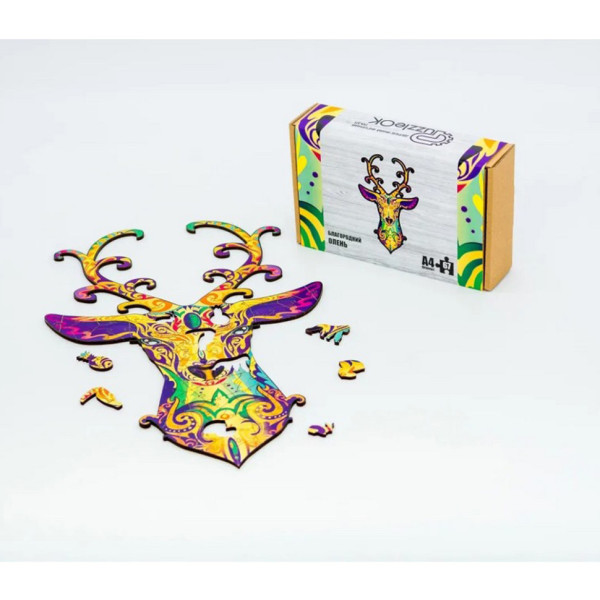 Фігурний дерев'яний пазл A4 Благородний Олень PuzA4-00731, 67 деталей (PuzA4-00731)