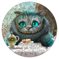 Фігурний пазл з дерева "Аліса Чеширський кіт" PZ001-A3W-AC 180-250 деталей, А3 з мішечком і стрічкою (PZ001-A3W-AC)