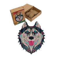 Фігурний дерев'яний пазл A3 "Сніжний хаскі" PuzA3-03112, 123 деталі (PuzA3-03112)