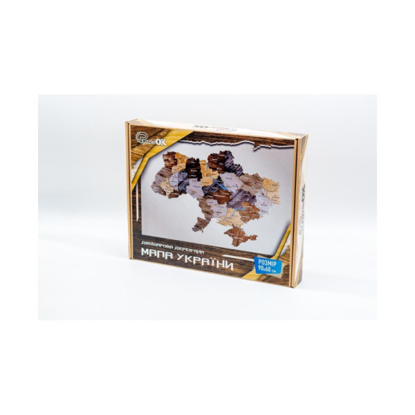 Дерев'яний пазл "Мапа України" Арт-90609, 60х90 см   (Арт-90609)