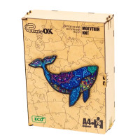 Фігурний дерев'яний пазл A4 "Могутній Кит" PuzA4-04126, 75 деталей (PuzA4-04126)